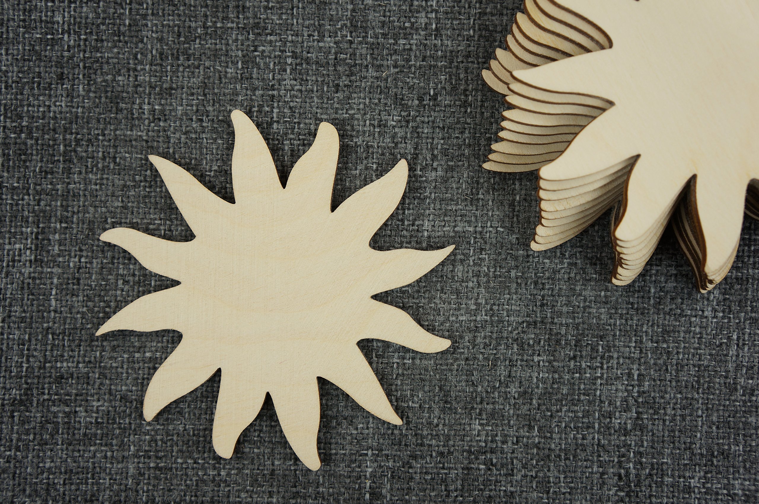 DECOCRAFT WOODEN Sun Shape x10 Unpainted Shape Tags Blank Decoration Wood Craft (WX71)