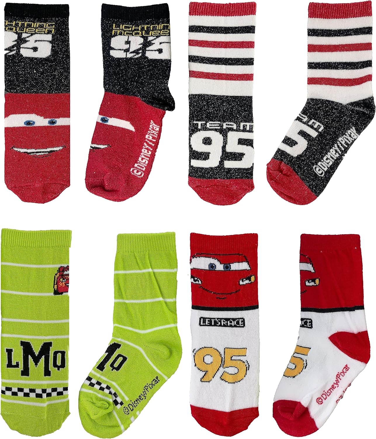 Disney Cars Socks Lightning McQueen Boys Girls Kids Pack of 4
