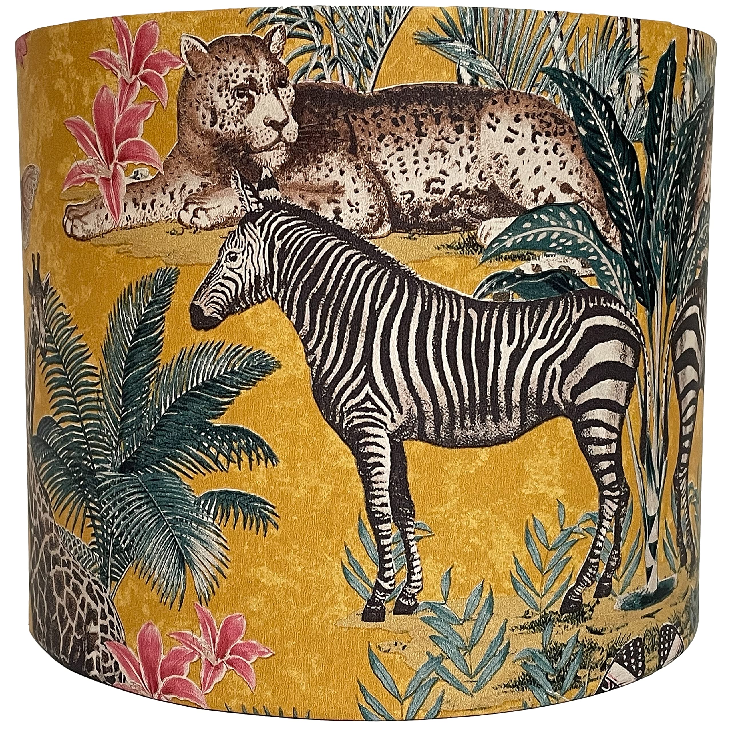 Lampshade Kings Mustard Yellow Safari Lampshade Ceiling Light Shade Jungle Animal Tropical Zebra Leopard Giraffe