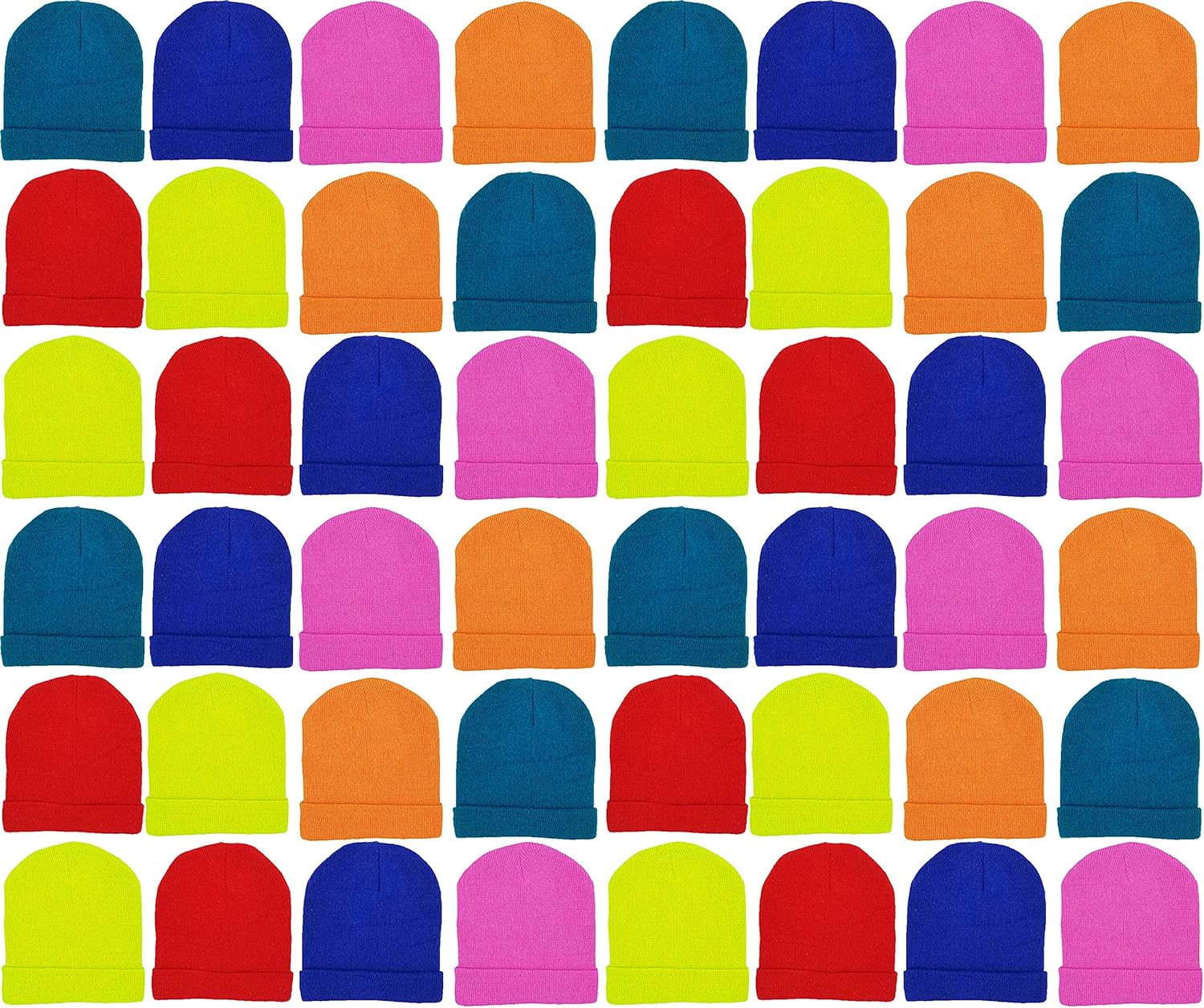 48 Pack Kids Winter Beanies, Warm Cold Weather Hats for Boys Girls Children, School Outdoors, Bulk