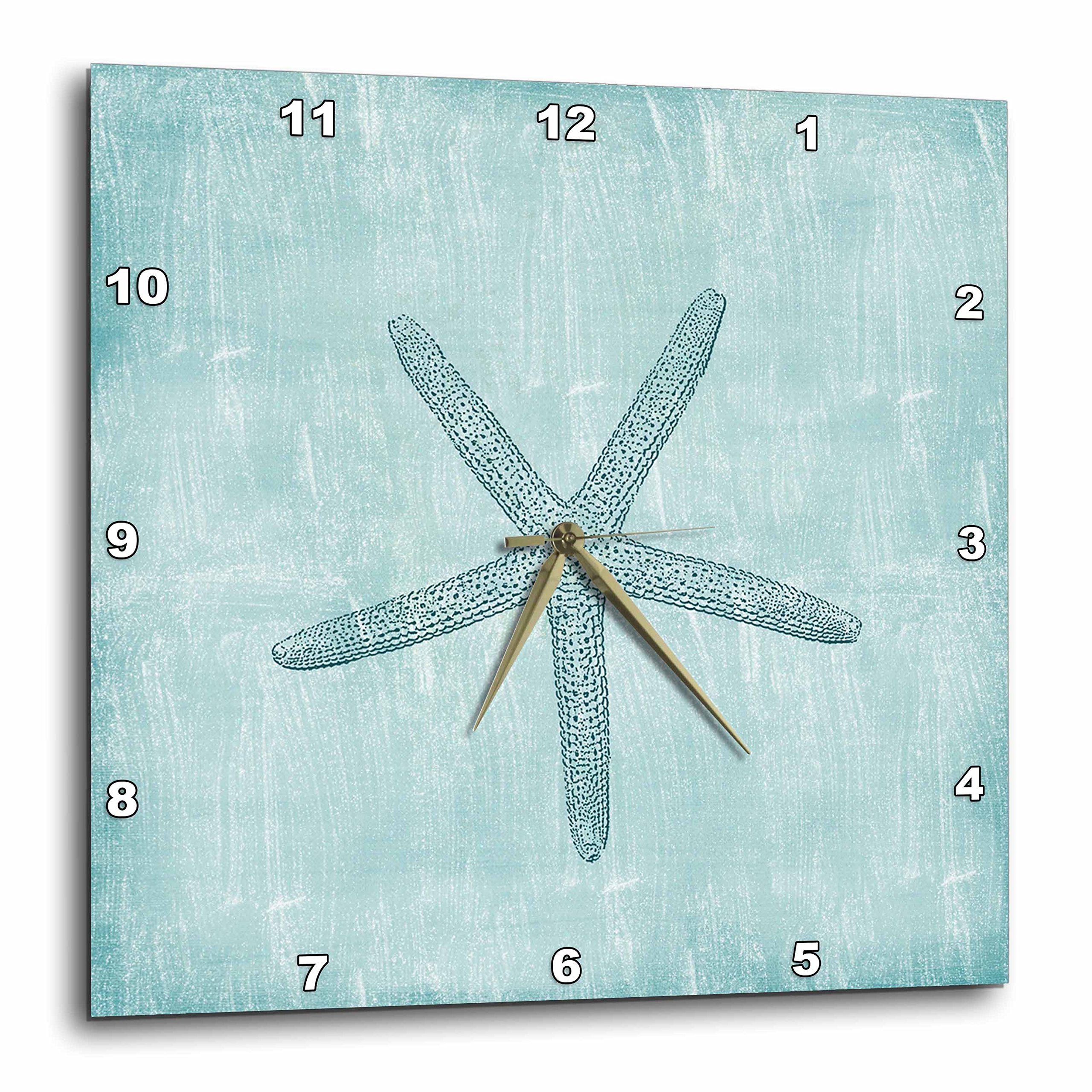 3dRose DPP 178911 _ 3 Azul Estrella de mar Playa Abstracto Theme-Wall Reloj, 15 por 38,1 cm