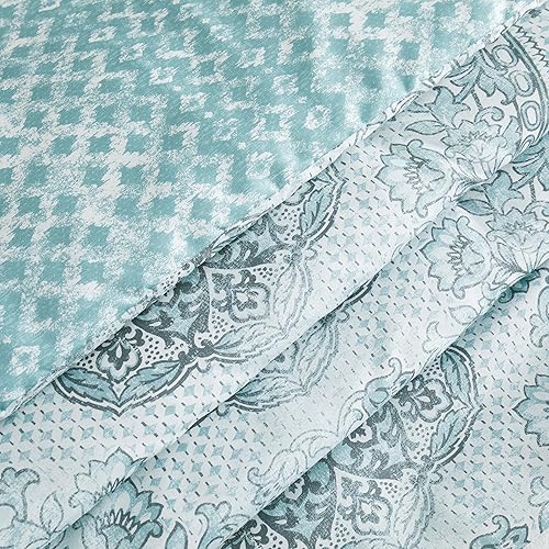 Miniatura 4 de Boho Living Juego de edredón, ropa de cama Picadilly Queen, juego de 5 piezas, incluye edredón reversible, 2 almohadas decorativas y 2 fundas de