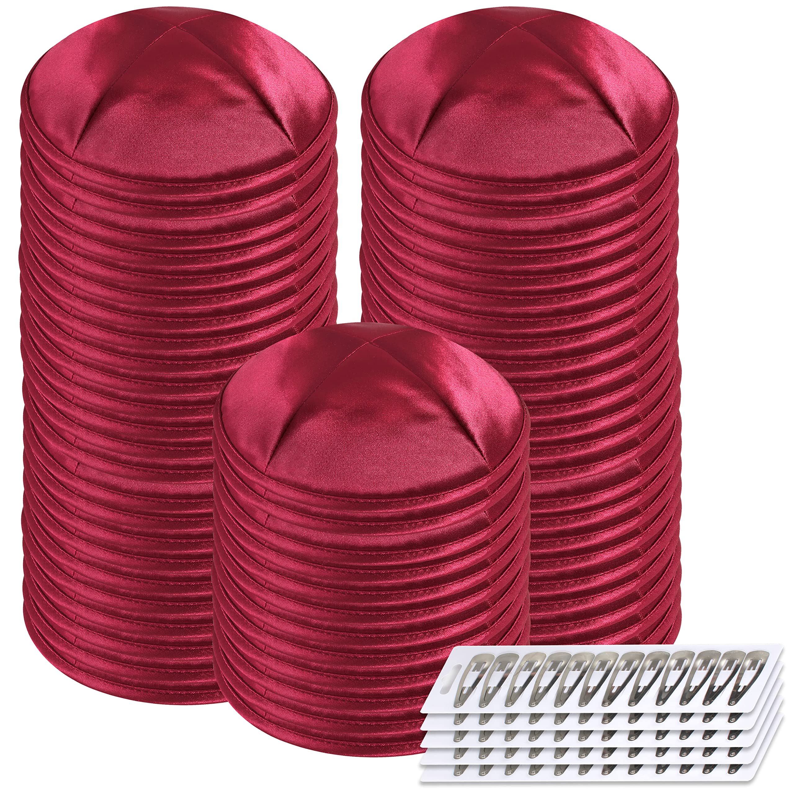 Zion Judaica Deluxe Satin Kippah Yarmulkes for Kids Teens &amp; Adults Skullcaps 6.25" Multi-Color Options 4 Panel Design