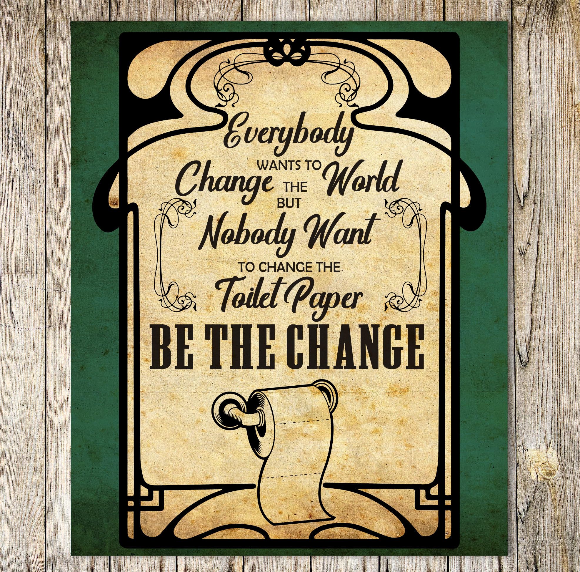 My Pixel Print Metal Funny Bathroom Change The Toilet Paper Antique Wall Sign Decor Plaque