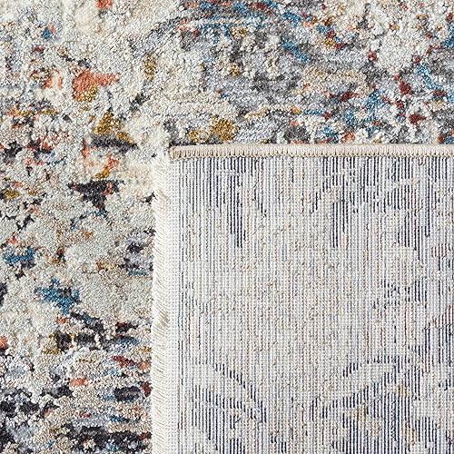 Miniatura 7 de SAFAVIEH Limitee Collection - Alfombra de área de 8 x 10 pies, carbón y beige, diseño vintage envejecido, no desprende pelusa y de fácil cuidado,