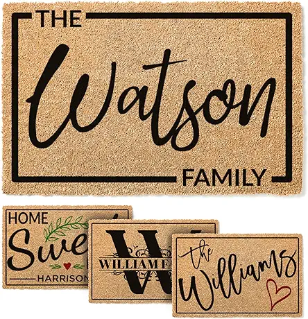 Personalized Door Mat, Custom Coir Doormat with Family...