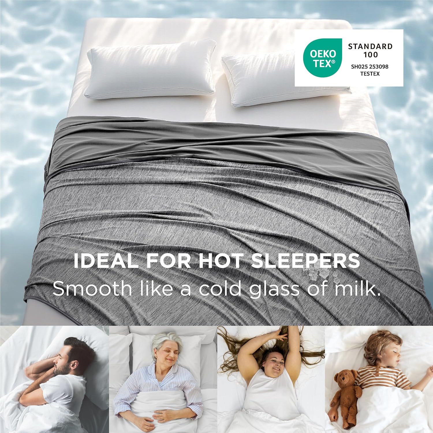 Bedsure Summer Cooling Blanket for Hot Sleepers with Sports Mesh Design, Arc-Chill Q-Max 0.4 Lightweight Breathable Ice Cold Blanket Throws for Night Sweats, 50 x 70 Inches, Mesh Grey
