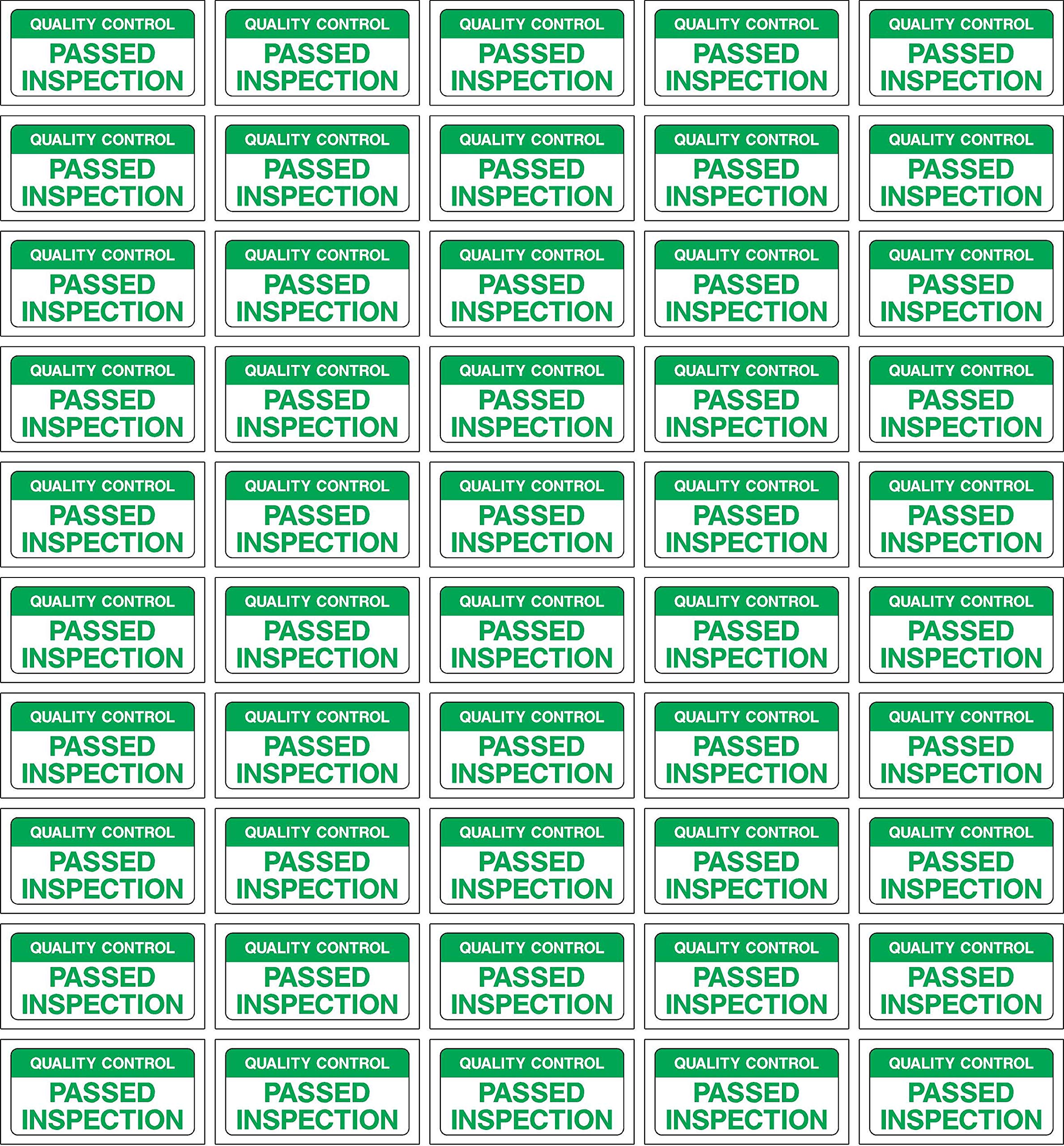 Quality Control Passed Inspection Safety Labels - 250 Stickers 40mm x 20mm