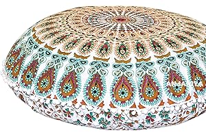 Marvelous Peacock Mandala Jumbo Floor Pillows for Bohemian Vibes