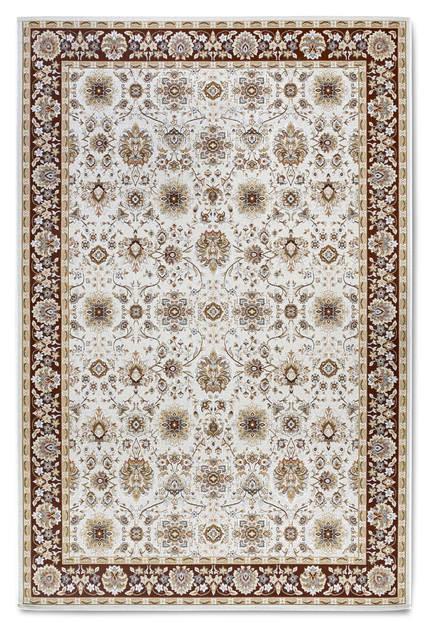 Villeroy & Boch Nicolas Tapis d'intérieur et d'extérieur Oriental tissé à Plat, Design Oriental Classique, certifié Öko-Tex Résistant aux intempéries et aux UV, Balcon, terrasse, Jardin – Marron