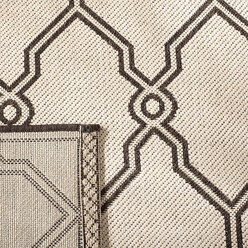 Miniatura 8 de SAFAVIEH Linden Collection LND124A - Alfombra de 5 pies 3 pies x 7 pies 6 pies, color gris clarocarbón LND124A enrejado para interiores y