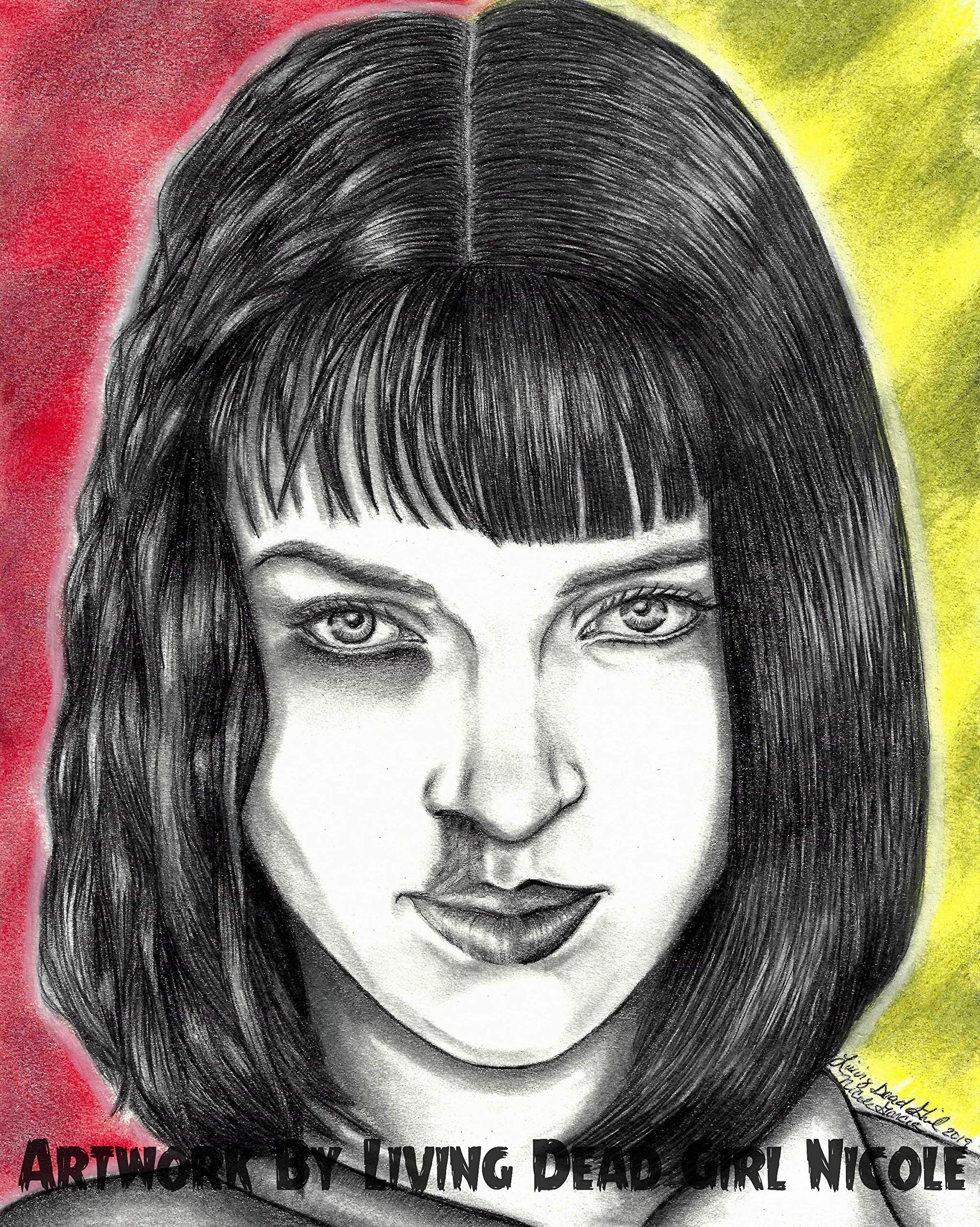 Buy Portrait Drawing Art Print"Ketchup" Uma Thurman Mia Wallace Pulp