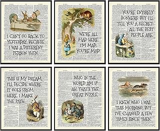 97 Decor Alice Decor - Wonderland Poster Set, Vintage Alice Dictionary Quotes Wall Art Print, Alice Painting Artwork Home Decorations for Bedroom (8x10 UNFRAMED)