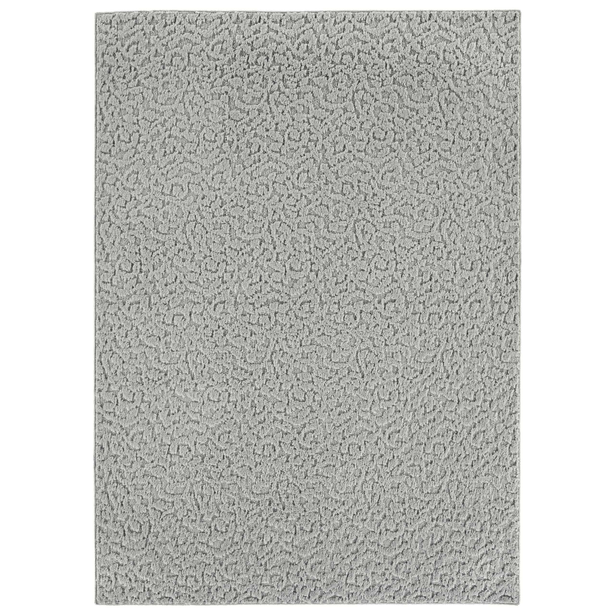 Garland Rug Ivy 5 Ft. X 8 Ft. Silver Gray Floral Solid Color Area Rug - Durable, Stylish, and Soft Rug for Living Rooms, Hallways, Bedrooms, and