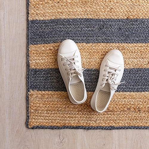 Vista 89 de HOMEMONDE Alfombra redonda de yute natural de 6 pies, tejida a mano, reversible, vintage, rústica, bohemia, respetuosa con el medio ambiente