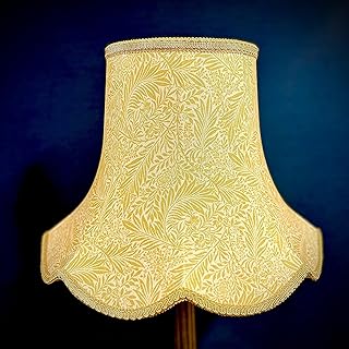 William Morris Larkspur Ochre and Gold Modern Fabric Lampshade Available In 8 Sizes