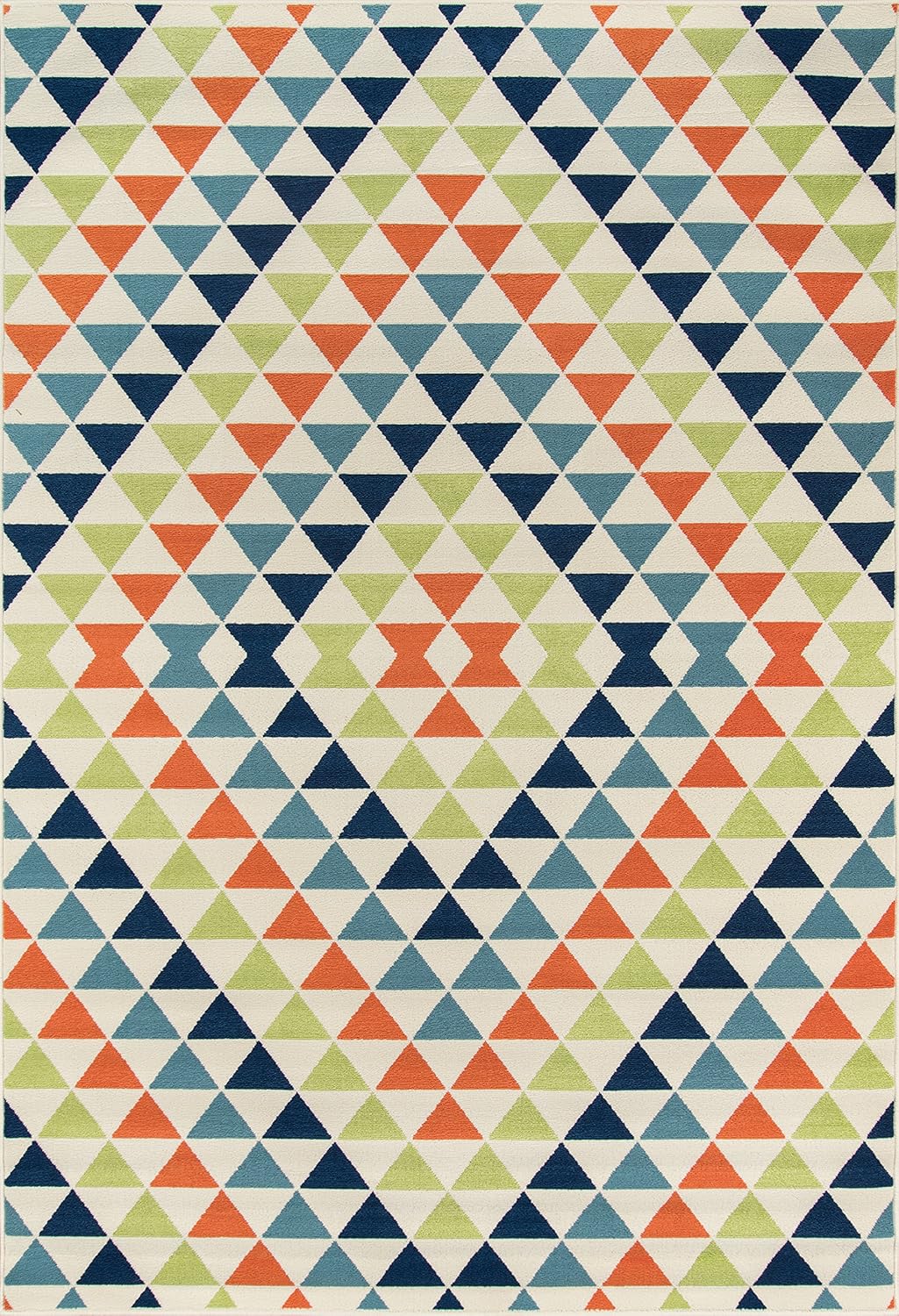Multicolor Synthetic Flat-Woven 6'7" x 9'6" Outdoor Rug