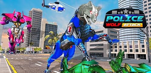 Lobo Robô Transforme Helicóptero Jogos de Polícia: Luta de Robôs: Batalha de Minibot: Robôs contra C
