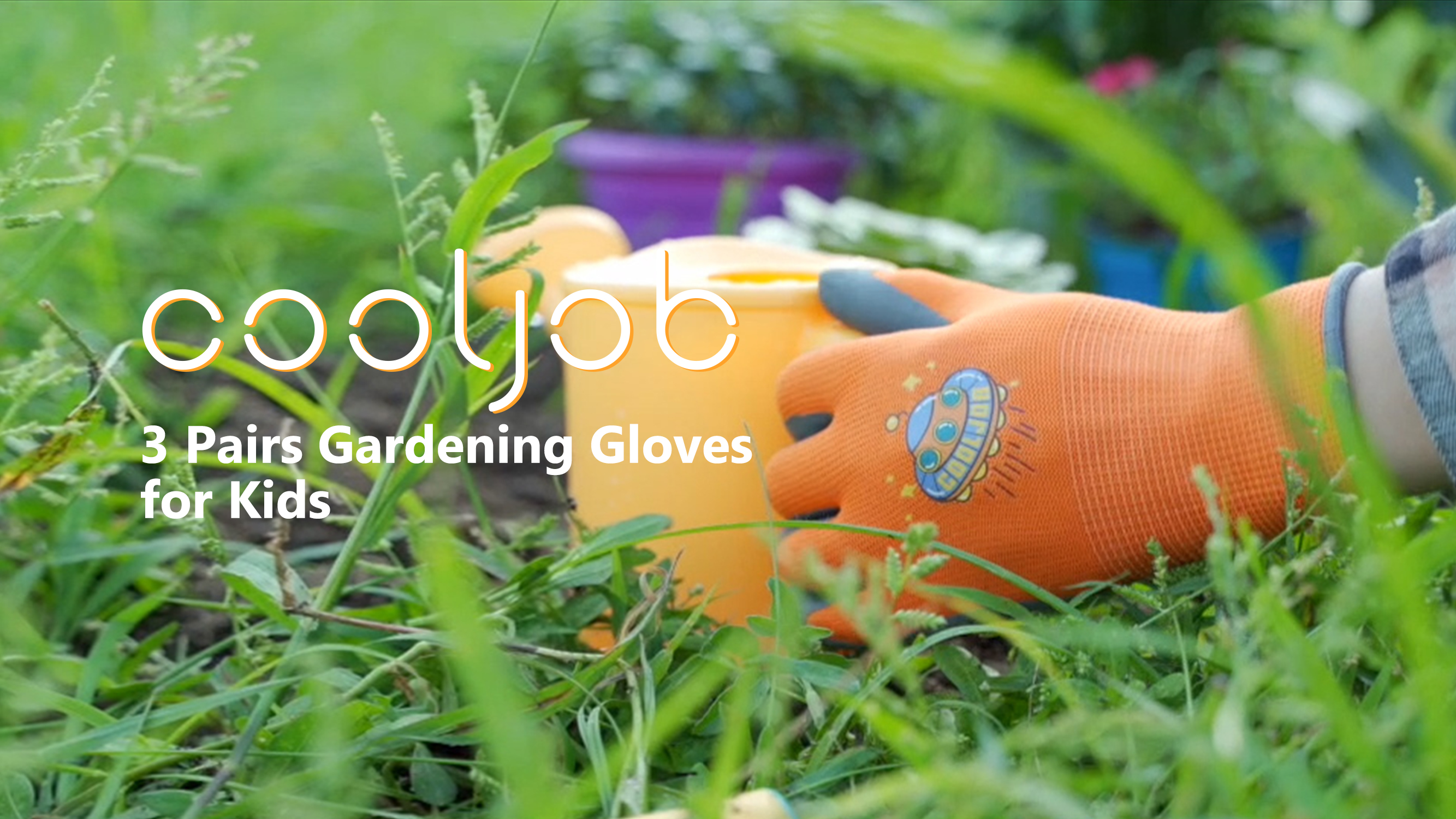 Gants De Protection Jardin Paire De Gants De Jardinage Pour Enfants - Taille Unique Avec Poignée PVC - Jaune - SOL - Neuf Avec étiquettes Gant De Jardinage Enfant
