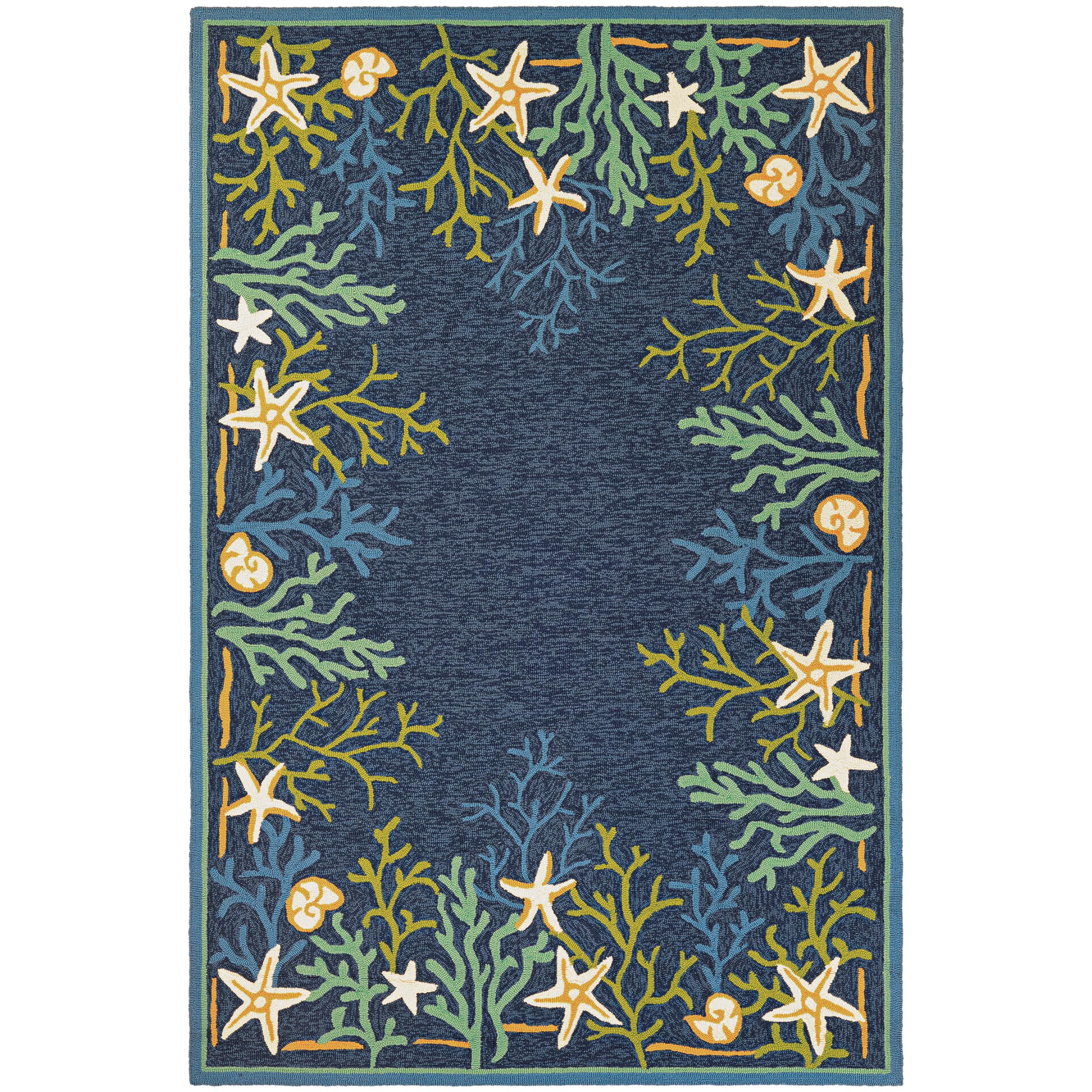 CouristanCovington Sea Water Indoor/Outdoor Area Rug, 3'6" x 5'6", Ocean-Aqua
