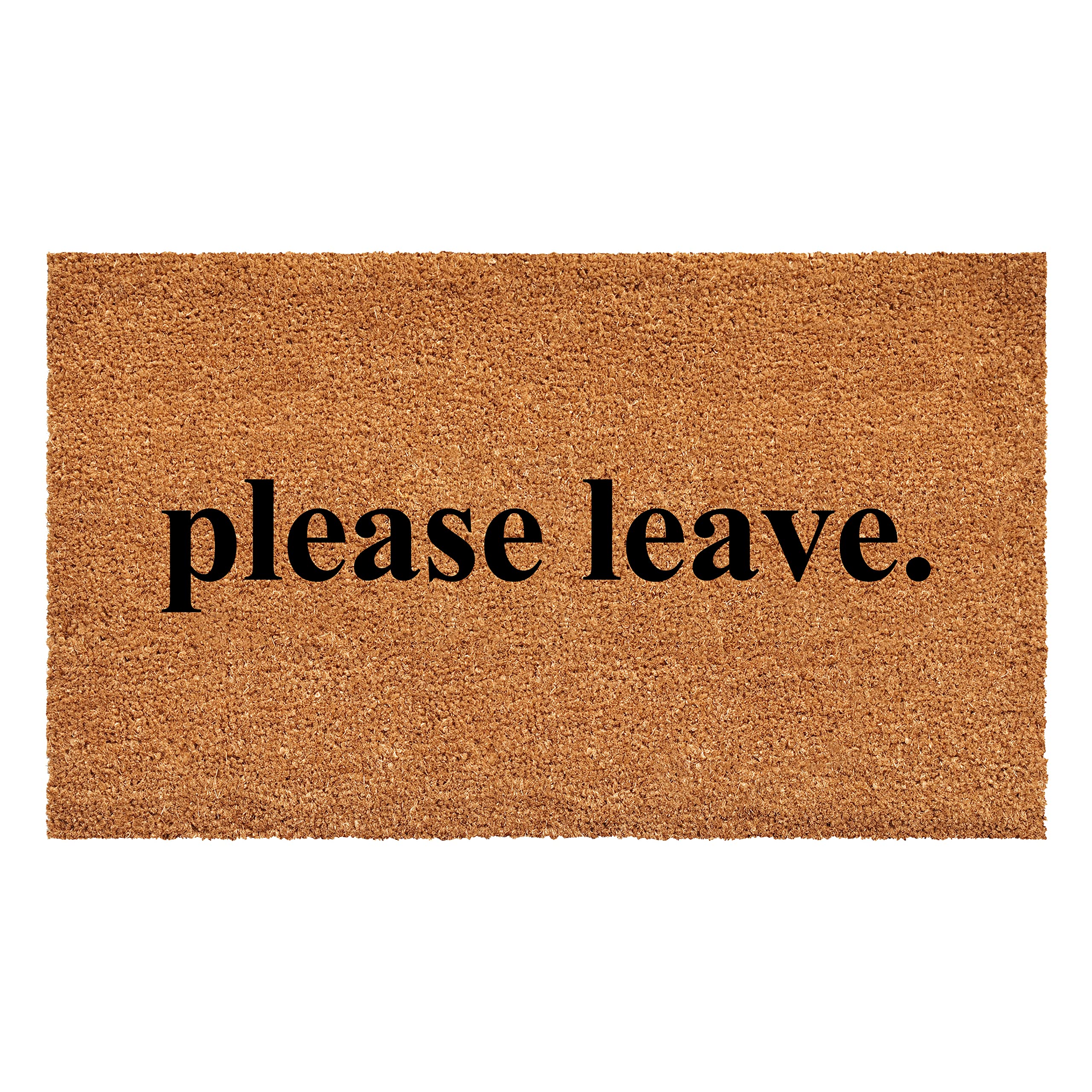 Calloway Mills Please Leave Doormat (Tan/Black, 17" x 29")