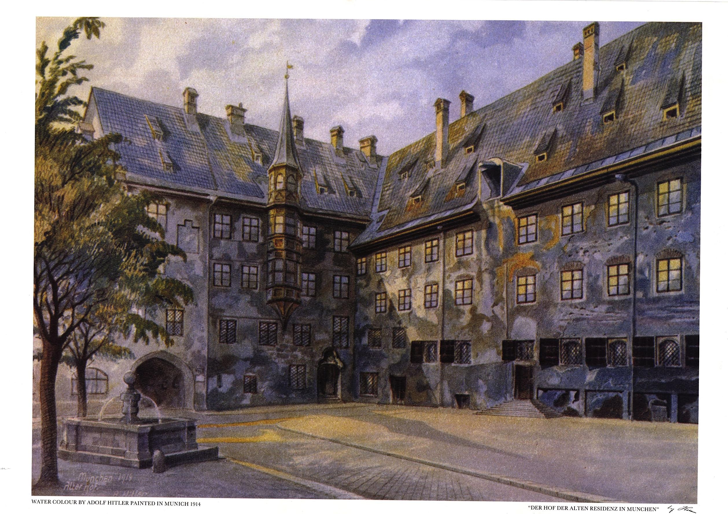 Alter Hof Munich Painting by Adolf Hitler