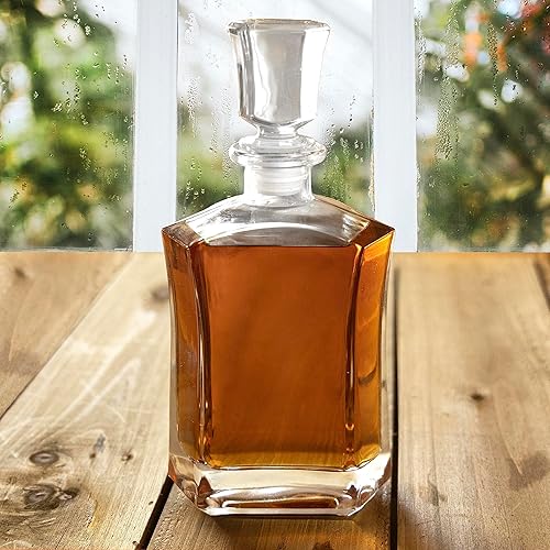 Miniatura 5 de Decantador de whisky personalizado  Decantador de vidrio para bourbon, tequila, escocés  Regalo de Navidad para papá, esposo y padrinos de boda