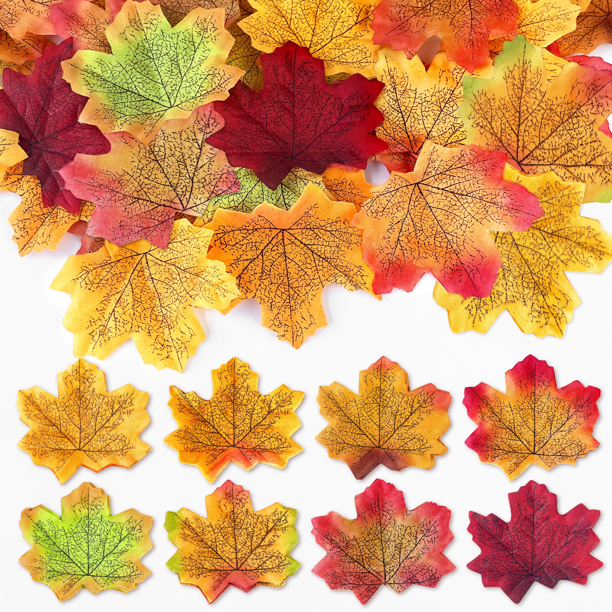 Amazon.de: ROLLWAY 400Pcs Herbstbltter Knstlich Herbstlaub Bltter Deko  Herbst Dekoration, Knstliche Ahornbltter Deko 8 Farben Herbst  Kunstbltter Gemischte Farbige Ahorn Laub fr Halloween Erntedankfest