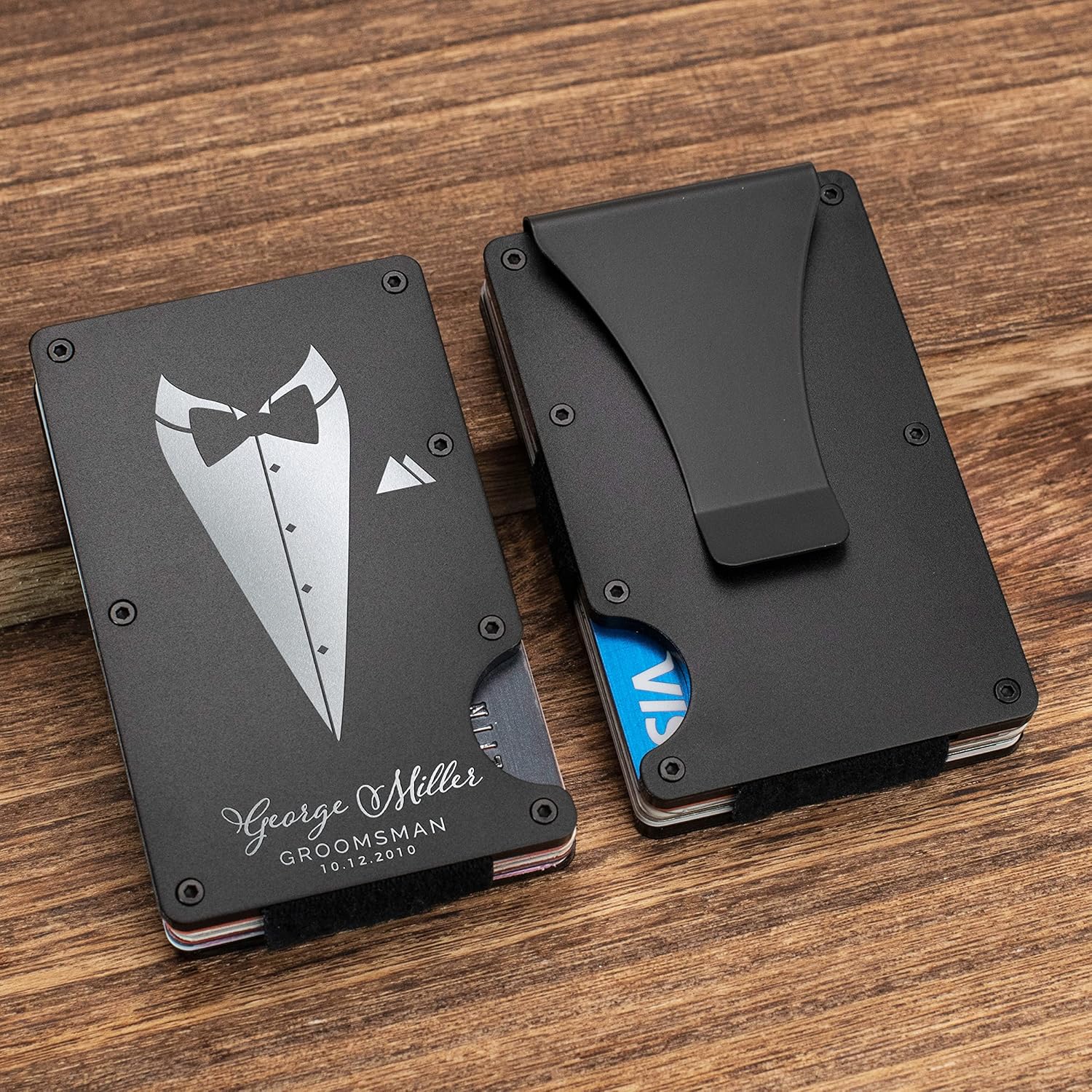 Amazing Groomsmen Proposal Gifts - Custom Wallet Set for Men - D5