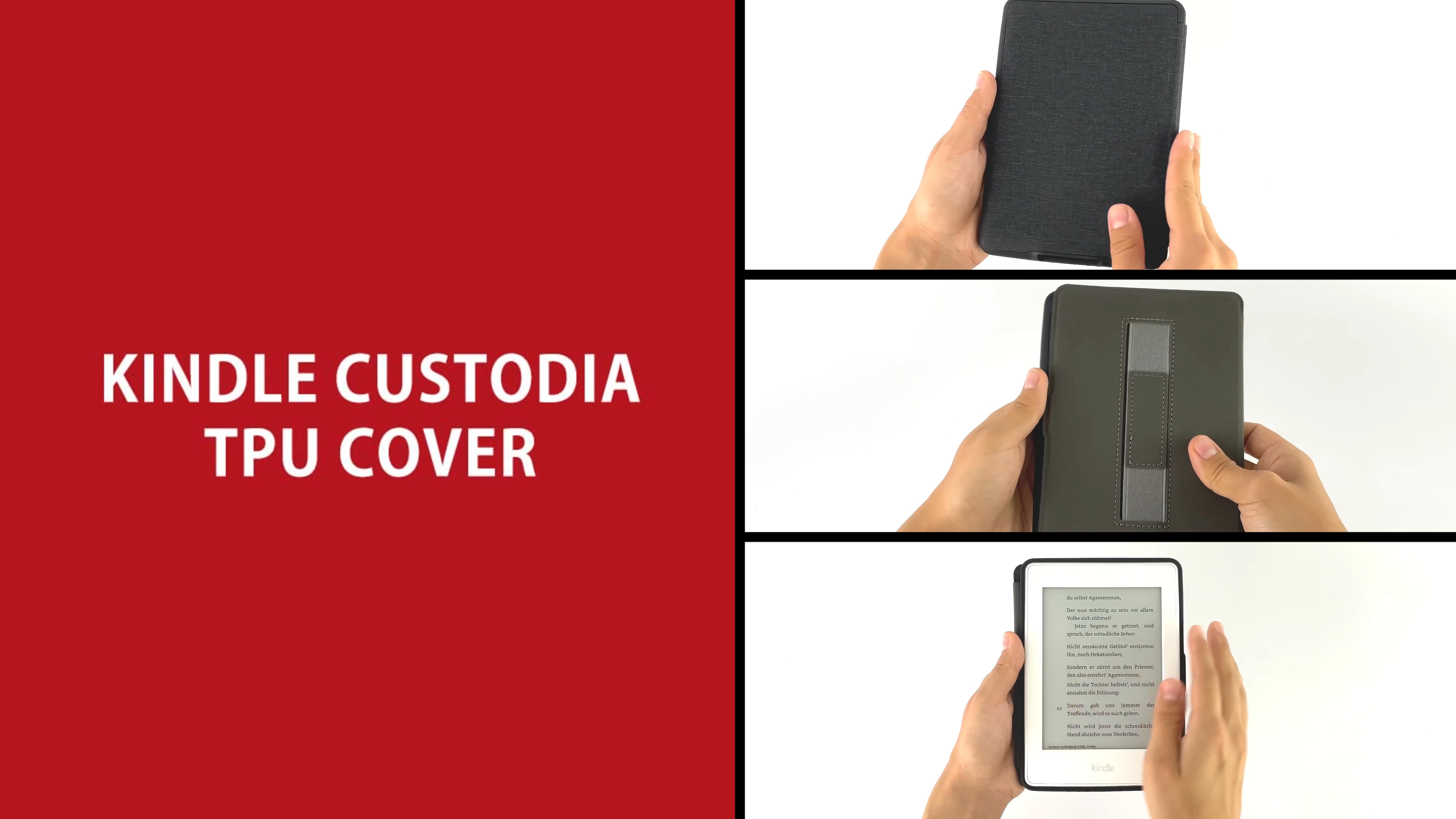 MyGadget Origami-hoes Voor Kindle Paperwhite 10e Generatie – Zwart Kunstleer – Met Slaap/waakfunctie
