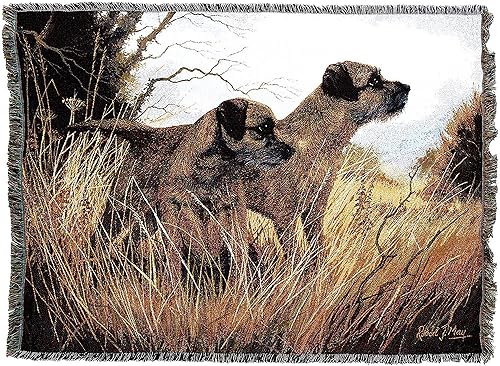 Miniatura 2 de Pure Country Weavers Manta Border Terrier de Robert May - Regalo para los amantes de los perros - Manta de tapiz tejida de algodón - Fabricada en