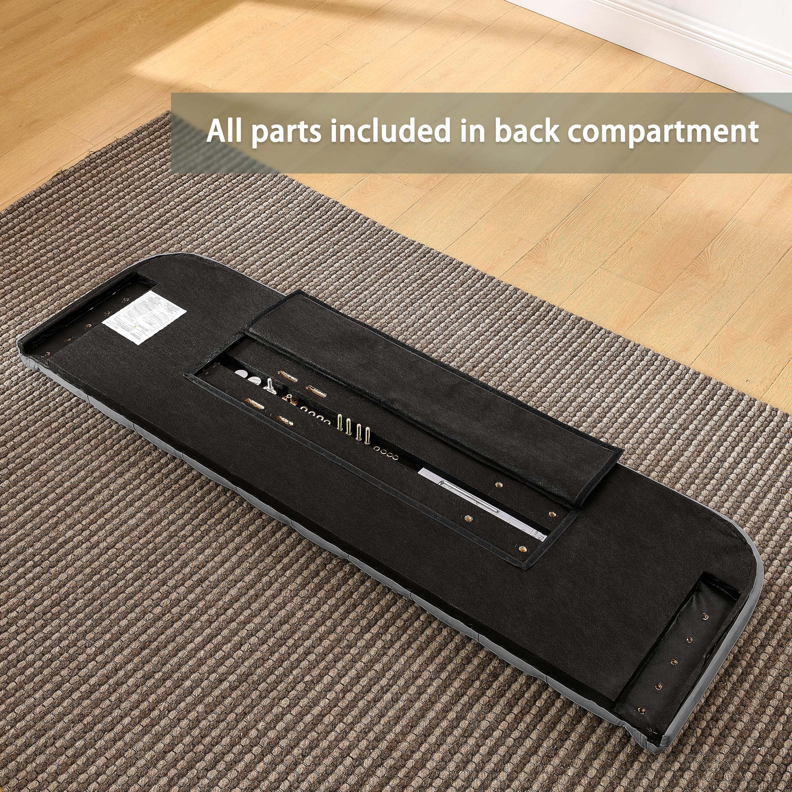 Cabecera capitoneada tapizada de tamaño King, cabeceros modernos de terciopelo acolchado para cama ajustable, tablero de tela para montaje en pared con ribete de clavos, fácil de instalar 4