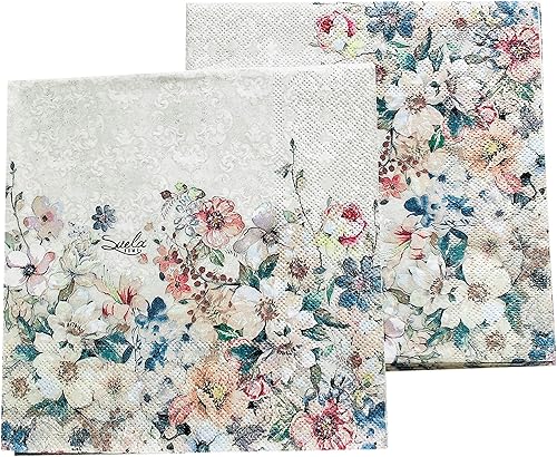 Miniatura 3 de Servilletas decorativas para el día de San Valentín y el día de la madre, 20 unidades, 13 x 13, papel floral de rosa silvestre para decoupage,