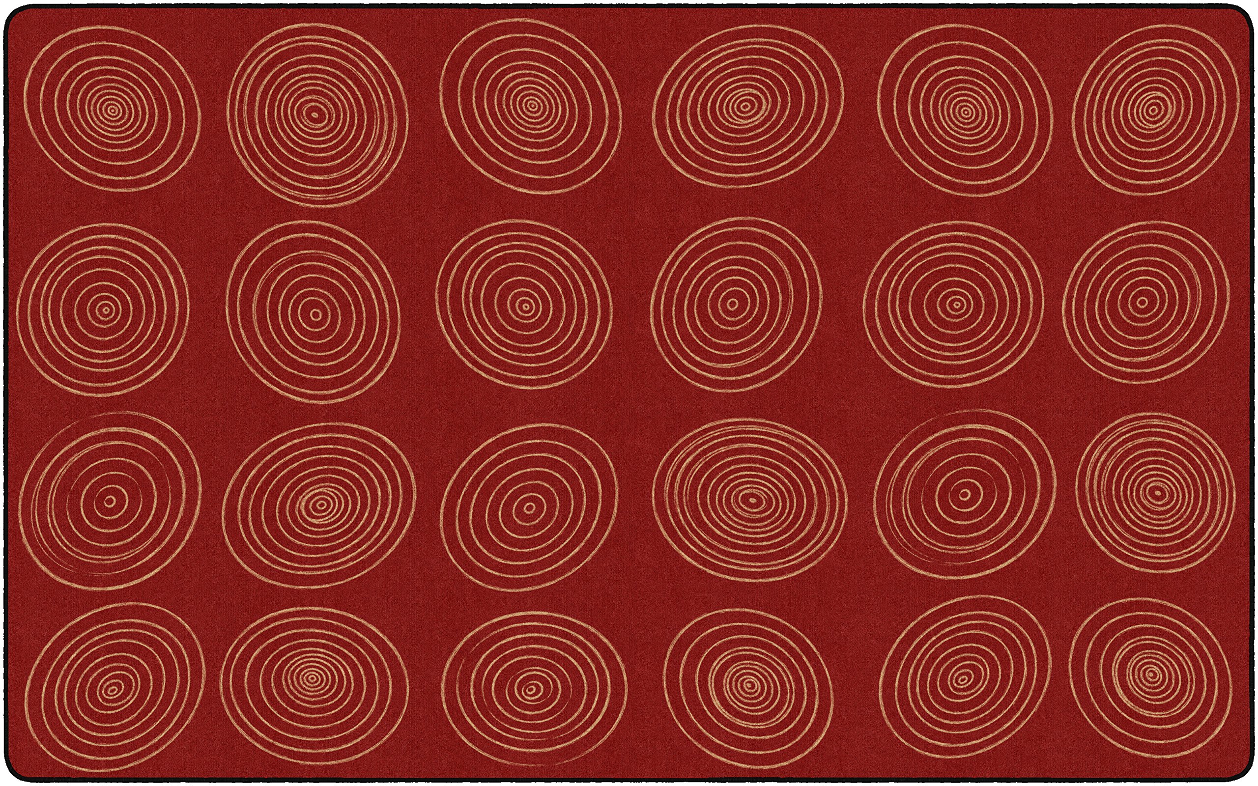 Flagship Carpets Circles Abstract Educational Area Rug for Kids Room Seating Décor, Children's Classroom, Play Carpet for Teaching and Playroom, Seats