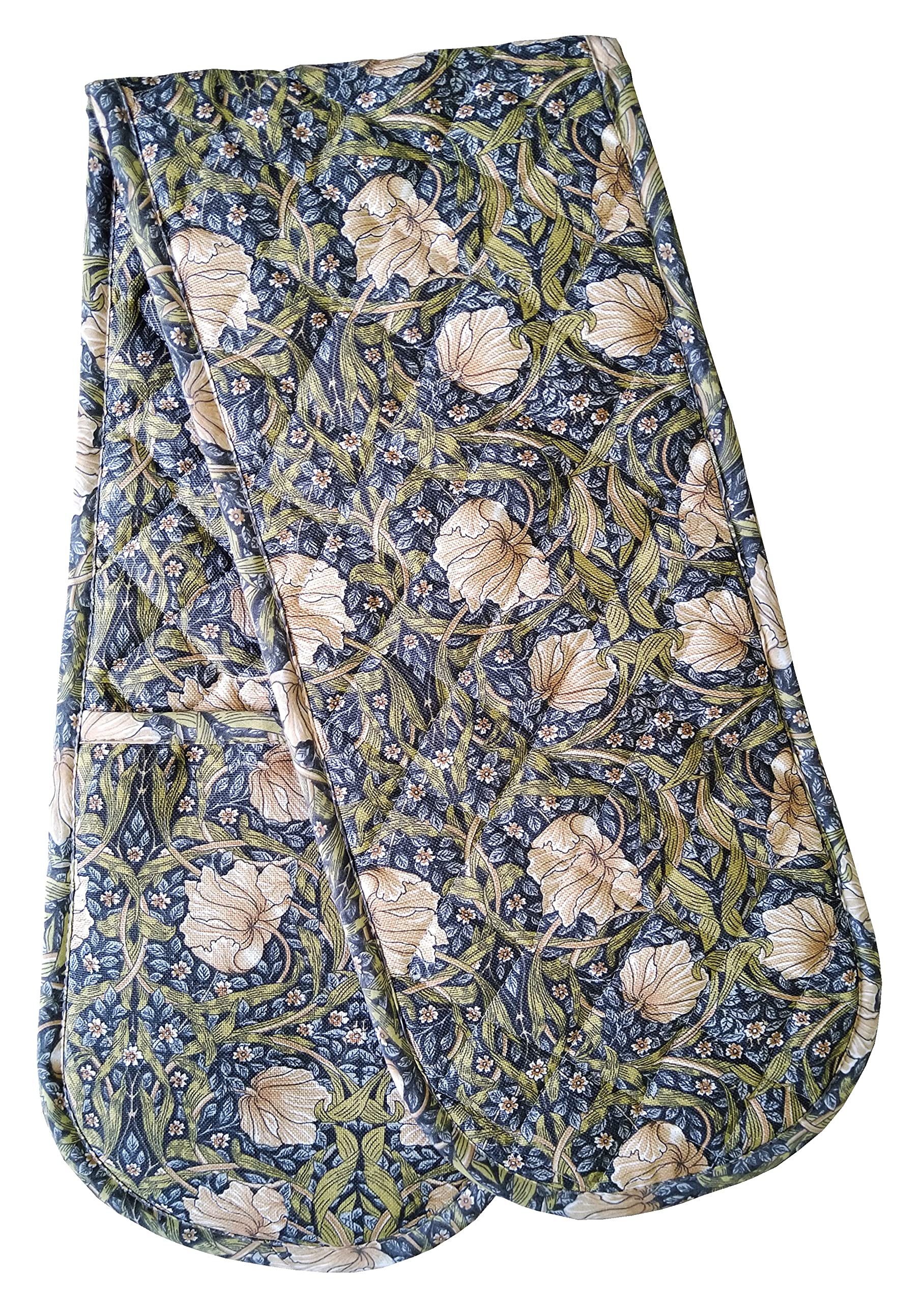 Charcoal Pimpernel Design Quilted Double Oven Glove 100% William Morris Gallery