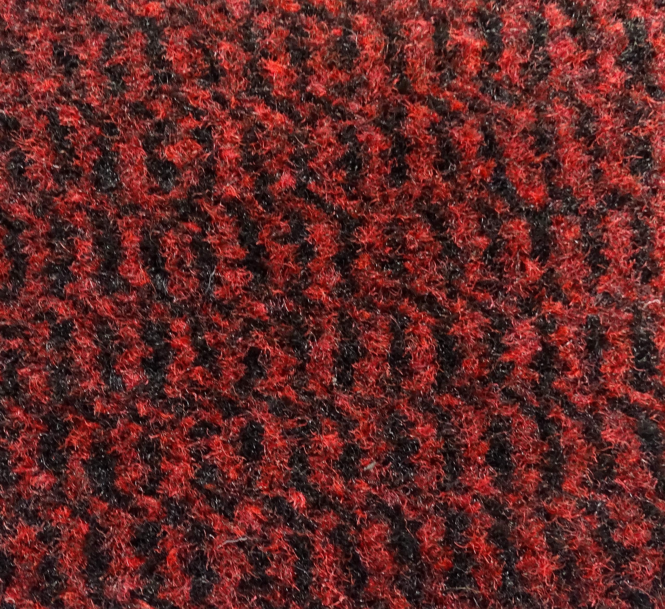 Schmutzfangläufer Meterware 90 cm rot-schwarz meliert- Schnittkanten mit Randprofile (90 x 120 cm, rot)