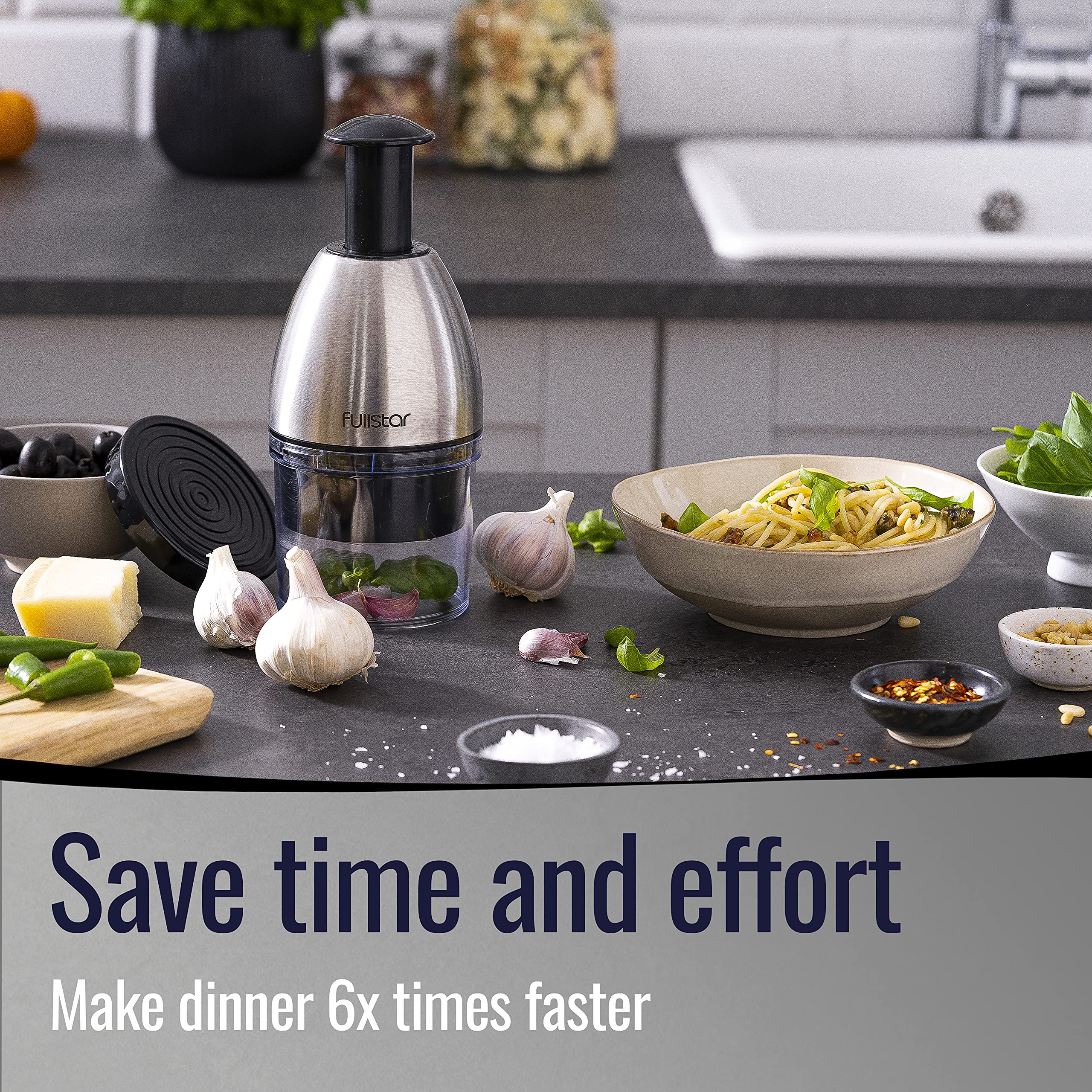 Fullstar Onion Chopper Hand Chopper for Vegetables Stainless Steel