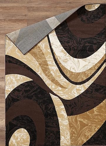 Miniatura 4 de YafaHomeFashion - Alfombras de área para sala de estar y dormitorio, diseño moderno y contemporáneo con remolinos, suave, lujosa, elegante y a la