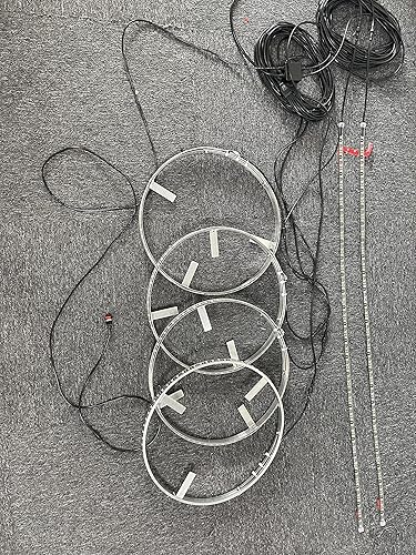 Miniatura 6 de Sando Tech - Juego de 4 luces LED de anillo de rueda de 17.5 pulgadas de color blanco puro + 2 luces subterráneas de 6.5 pies, sincronizan arnés de