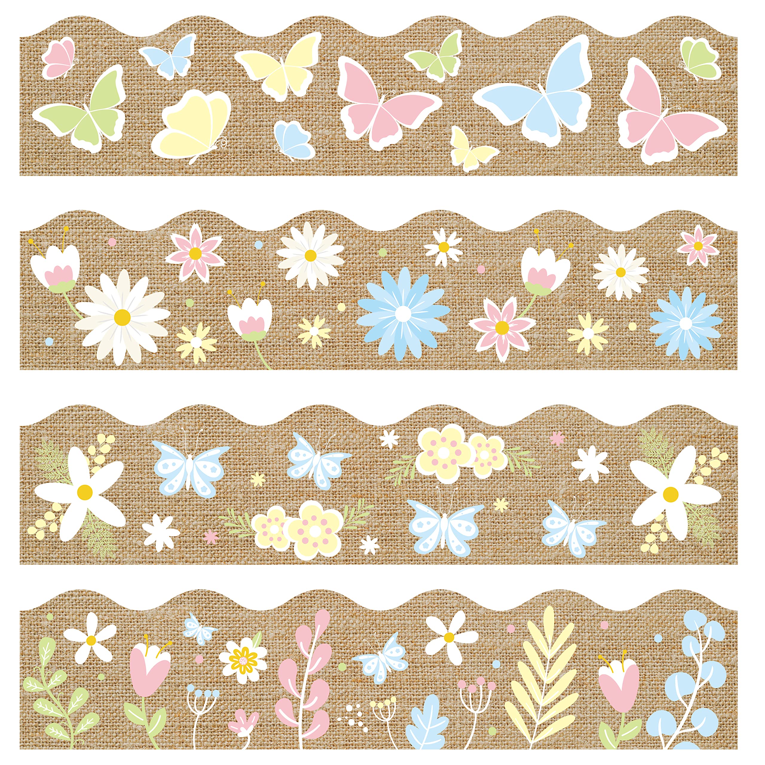 Buy BeYumi80Pcs Spring Flowers Butterfly Burlap Bulletin Board Borders