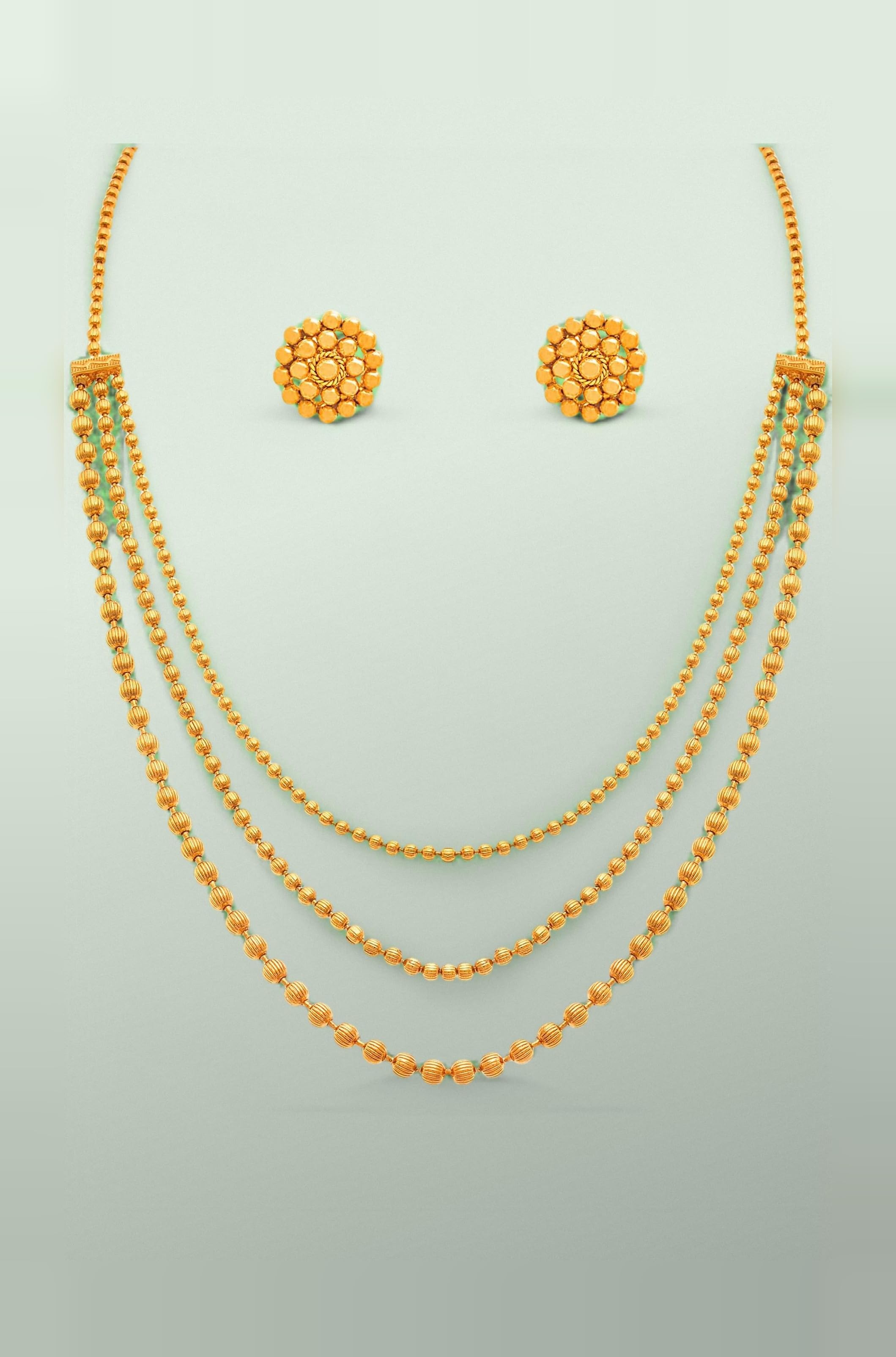 JFL - Jewellery for Less Traditional Multi Strand Gold Necklace Set for Women...