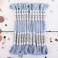 Vista 38 de 12 madejas ThreadArt Premium de hilo de bordar de algodón egipcio de fibra larga Gris antiguo 6 hilos divisibles de 8.75 yardas cada uno