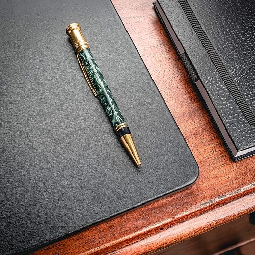 Miniatura 6 de Dacasso Almohadilla de cuero de lujo sin rieles laterales para escritura, protector de superficie de escritorio ejecutivo, 30 x 19 pulgadas, color