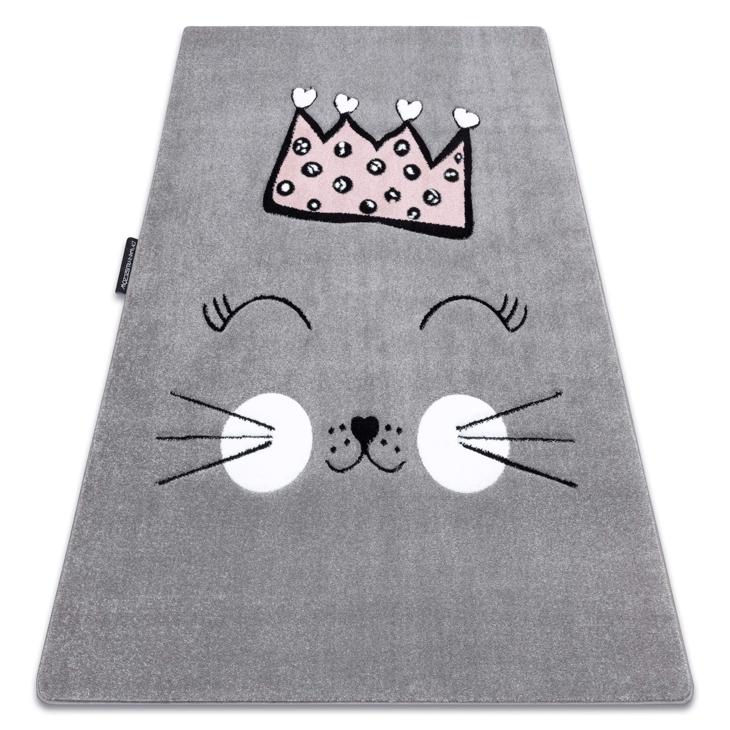 Tapis enfant chat gris 240x330 pour chambre de bébé et tapis de jeux xxl