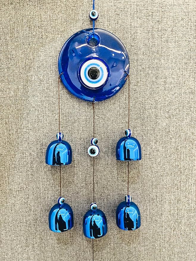 Plastic Ws Evil Eye Wind Chime 6 Bells For Home & Office Brings