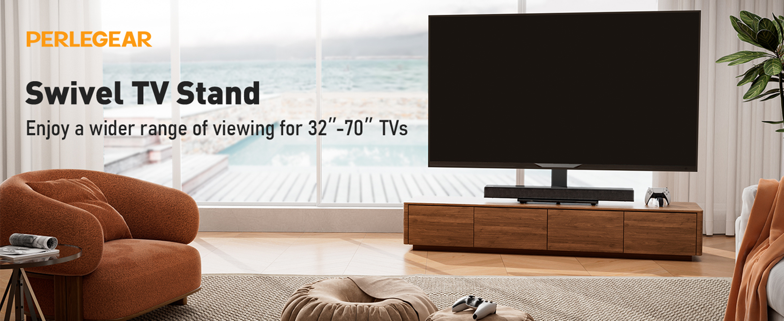 Tv-standaard voor tv's van 32 tot 60 inch – in hoogte verstelbare tv-houder met basis van gehard glas, maximale VESA 400 x 400 mm, capaciteit 40 kg
