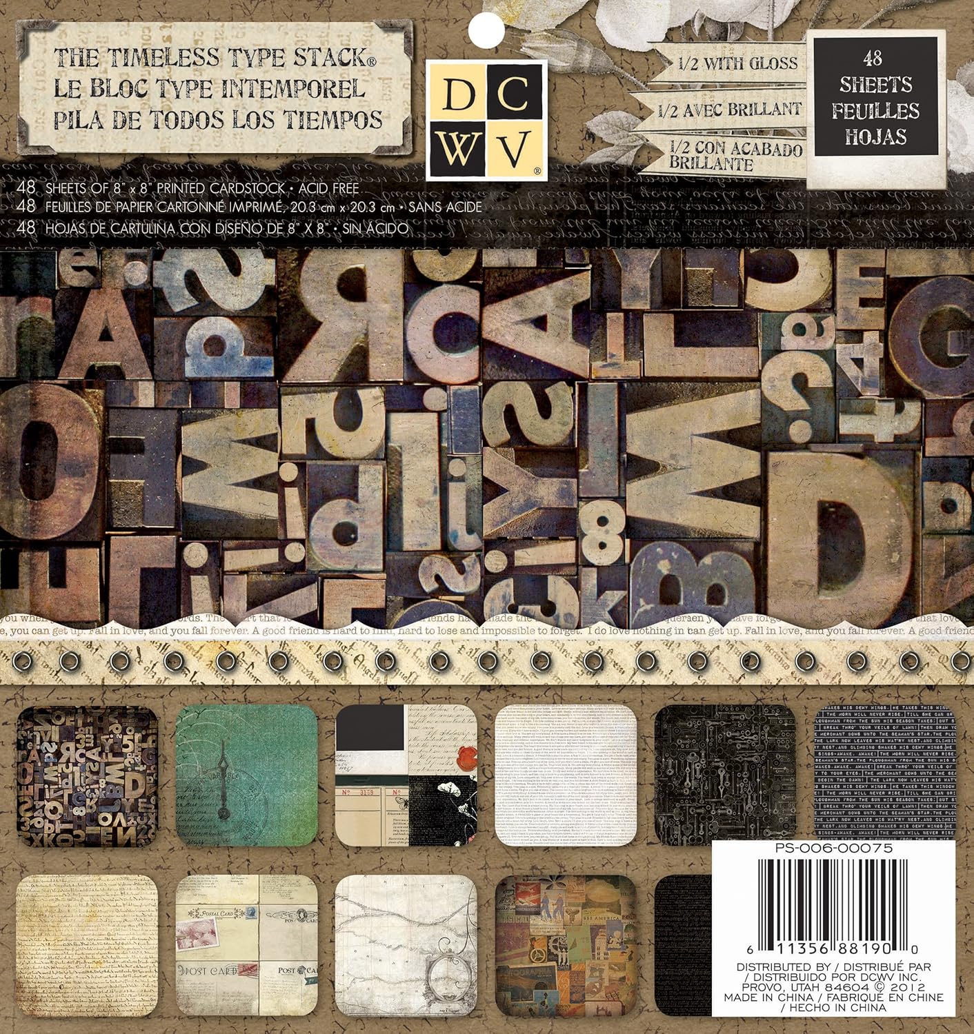 Die Cuts With A View Timeless Type Hanging Stack, 8 by 8inches