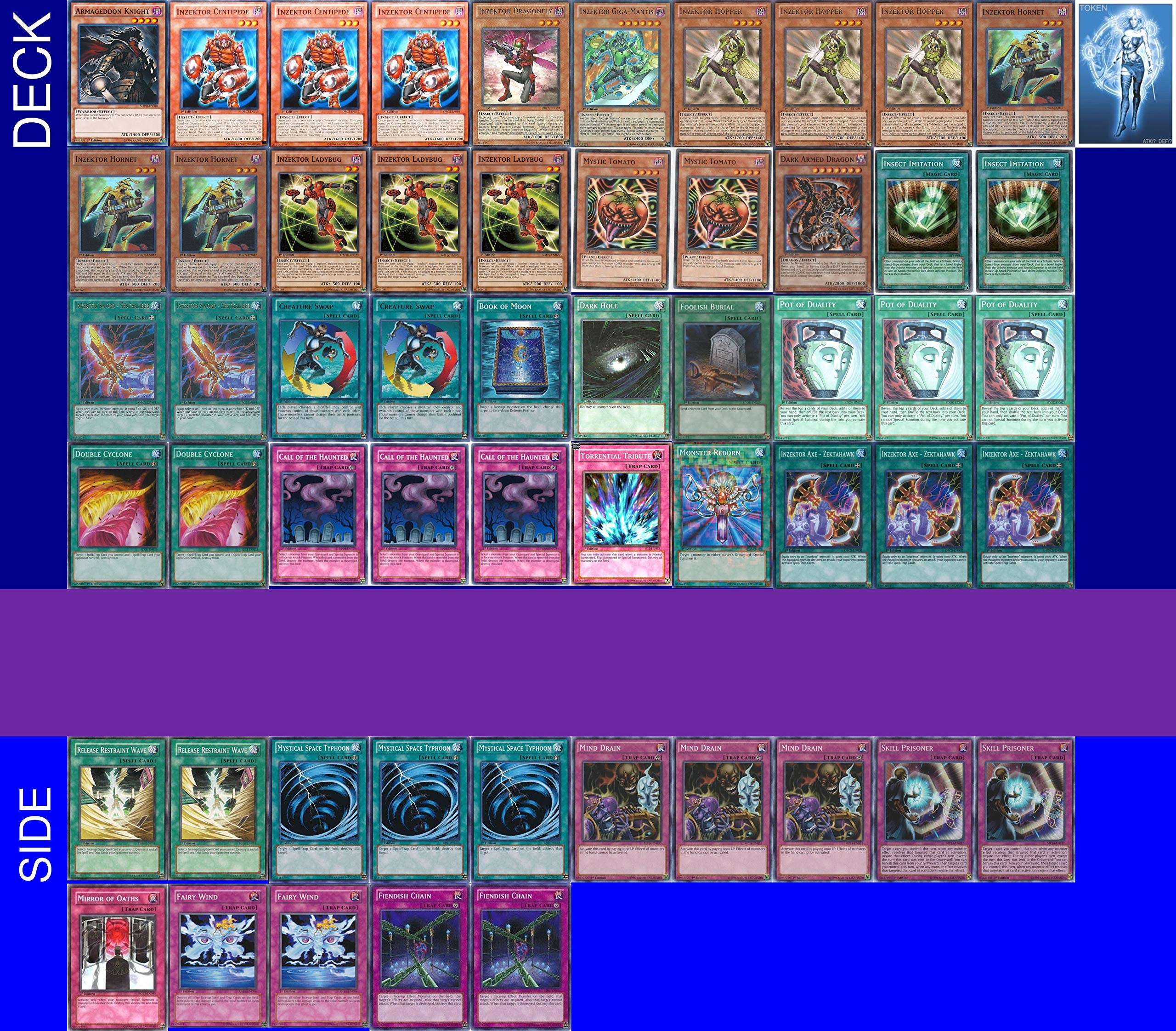 YU-GI-OH! YUGIOH Tournament Ready Inzektor Deck with Side Deck and  Exclusive Phantasm Gaming Token : Amazon.com.mx: Juguetes y Juegos
