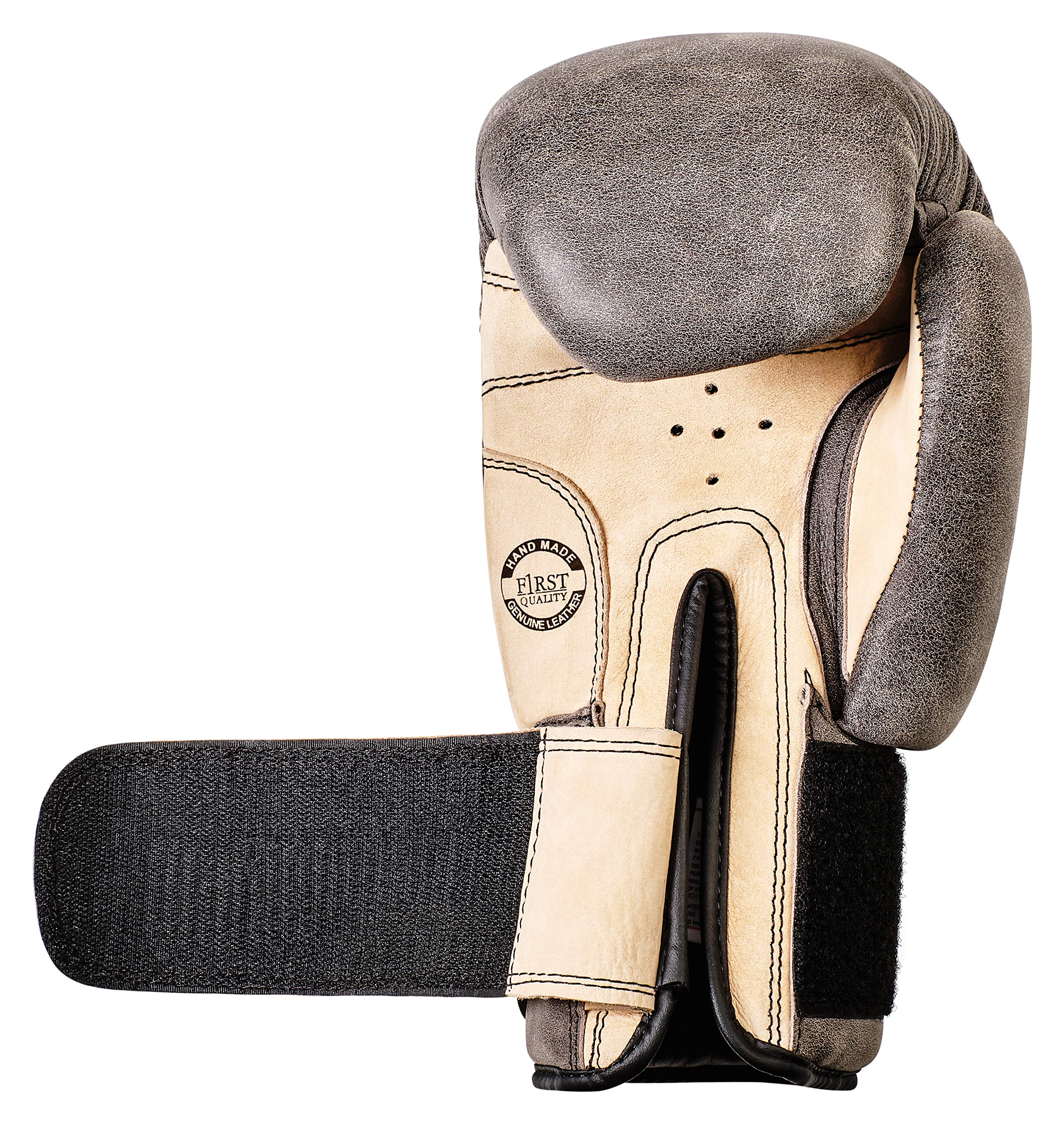 Bad Company Deluxe Rétro Cuir de Vachette Gants de Boxe Marron – Classique Gants de Boxe avec système d'aération (Airy Système de)