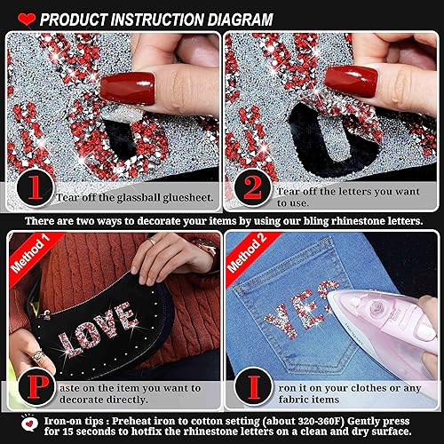 Miniatura 2 de Locacrystal 68 calcomanías de resina con diamantes de imitación del alfabeto, letras de la A a la Z, calcomanías autoadhesivas para decoración de